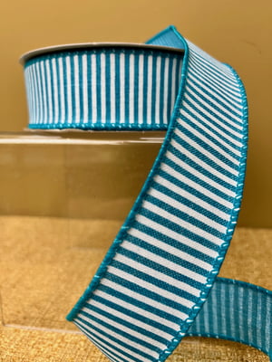 Turquoise Stripe Ribbon - 1.5" x 20 Yards