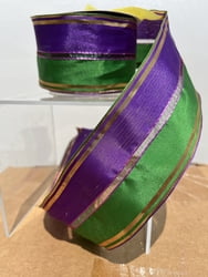 Mardi Gras Green Purple Ribbon - 2.5" x 10 Yards
