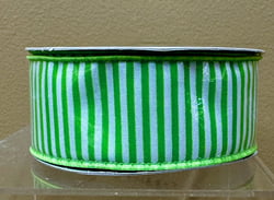 Green Stripe Ribbon - 1.5" x 10 Yards