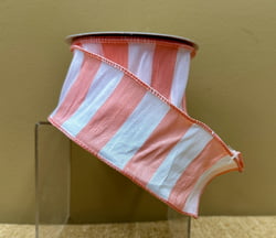 Coral Striped Ribbon - 2.5" x 10 Yards